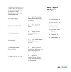 The 1st and 2nd Commandments of the Church - Activity Sheet - Grade 3-5
